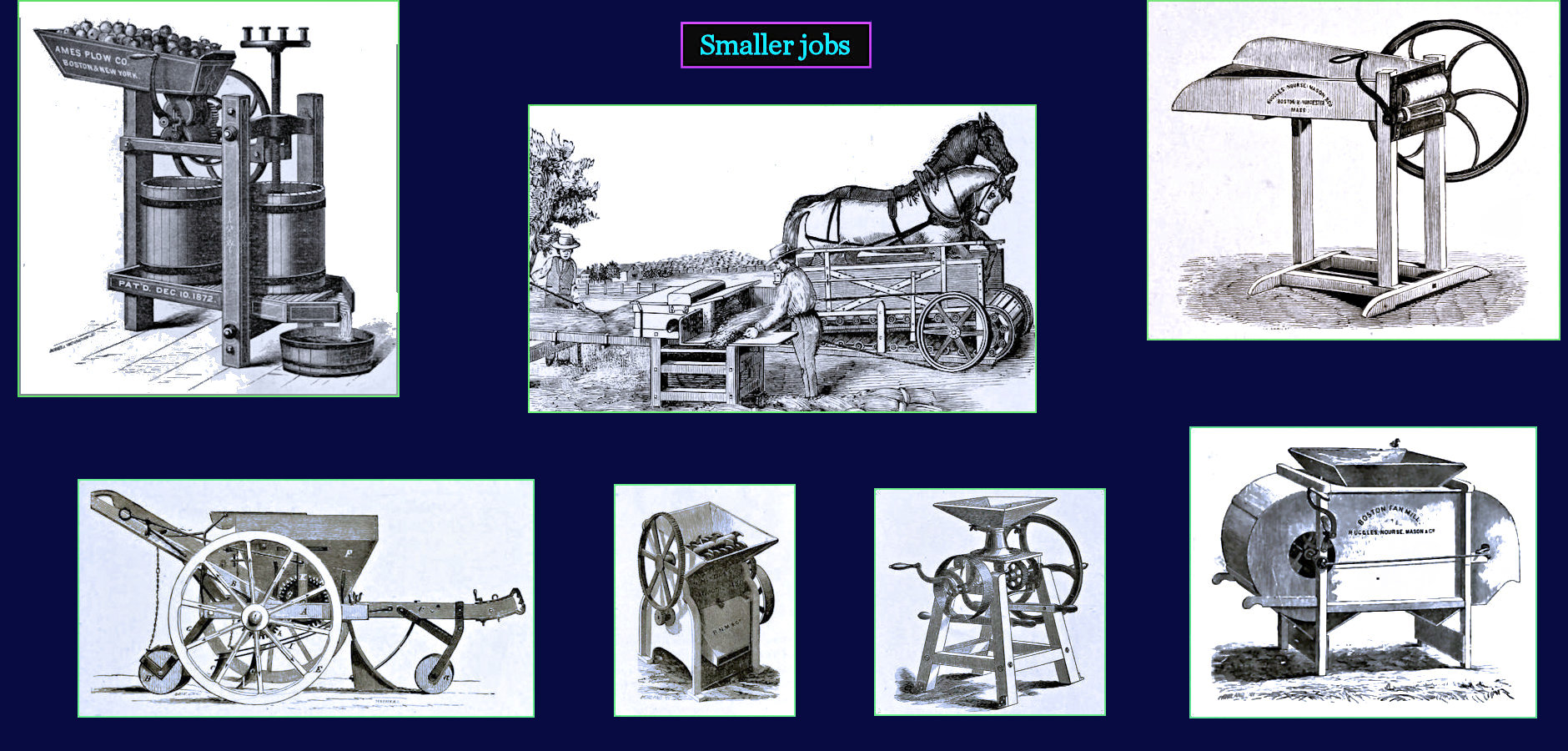 Small farm equipment, 1870